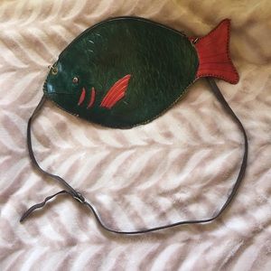 Handmade Leather Fish Shoulder Bag
